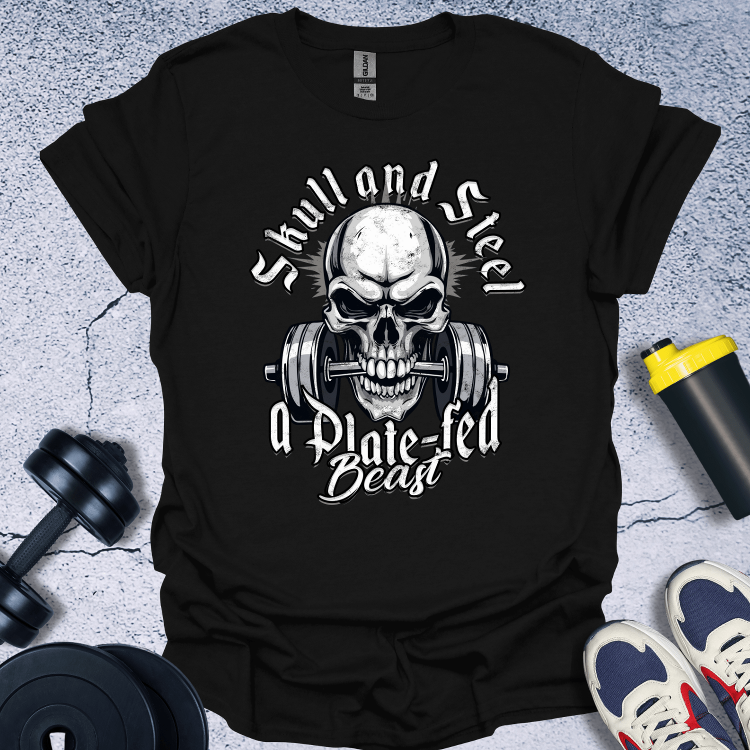 T-Shirt Black / S Skull And Steel T-Shirt