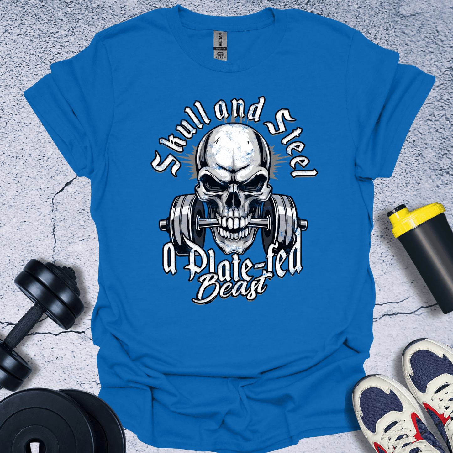 T-Shirt Royal / S Skull And Steel T-Shirt