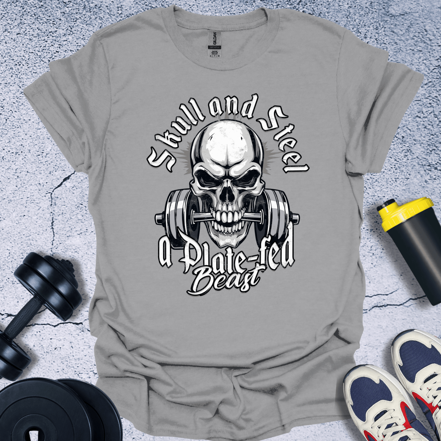 T-Shirt Sport Grey / S Skull And Steel T-Shirt