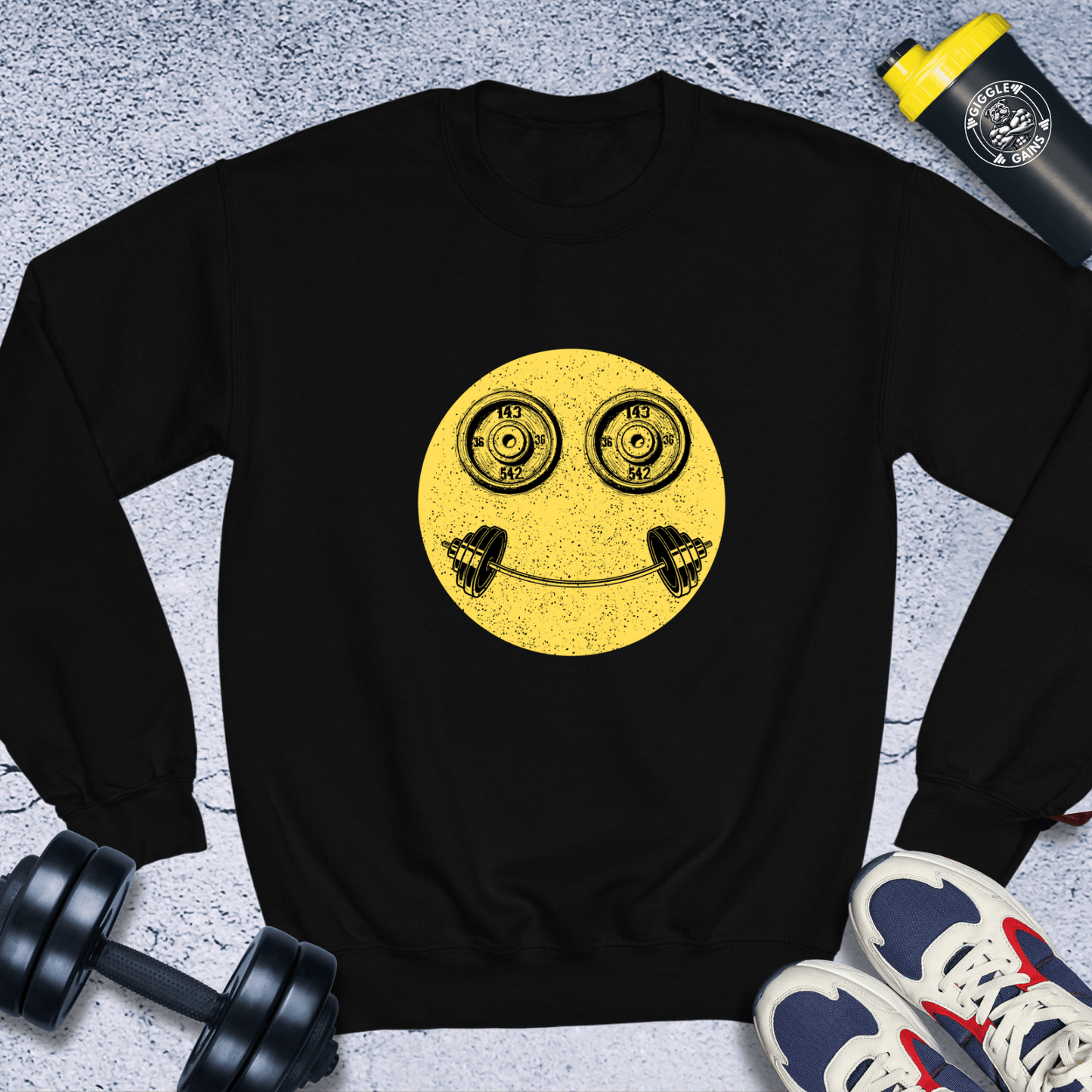 Sweatshirt Black / S Smile Crewneck