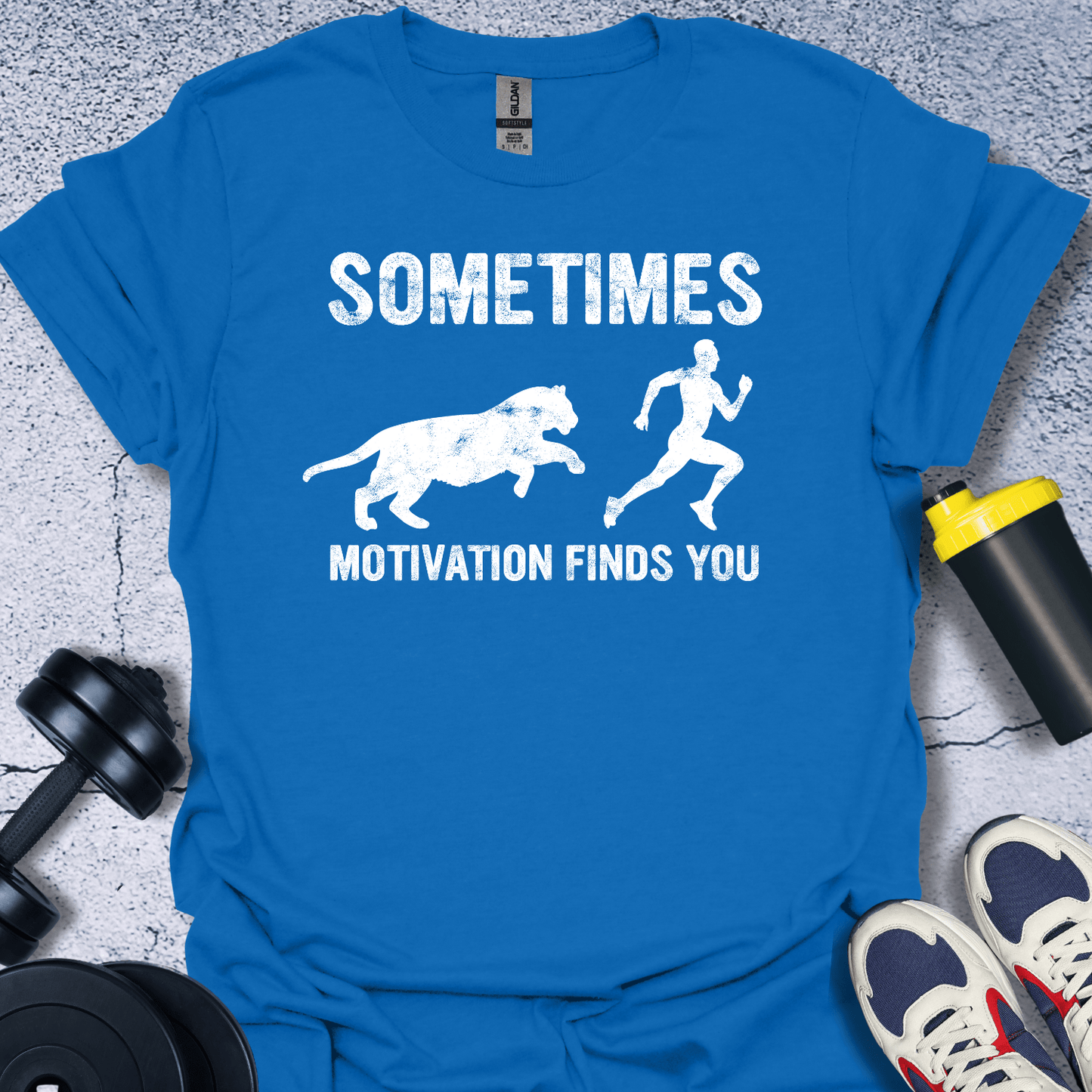 T-Shirt Royal / S Sometimes Motivation Finds You T-Shirt