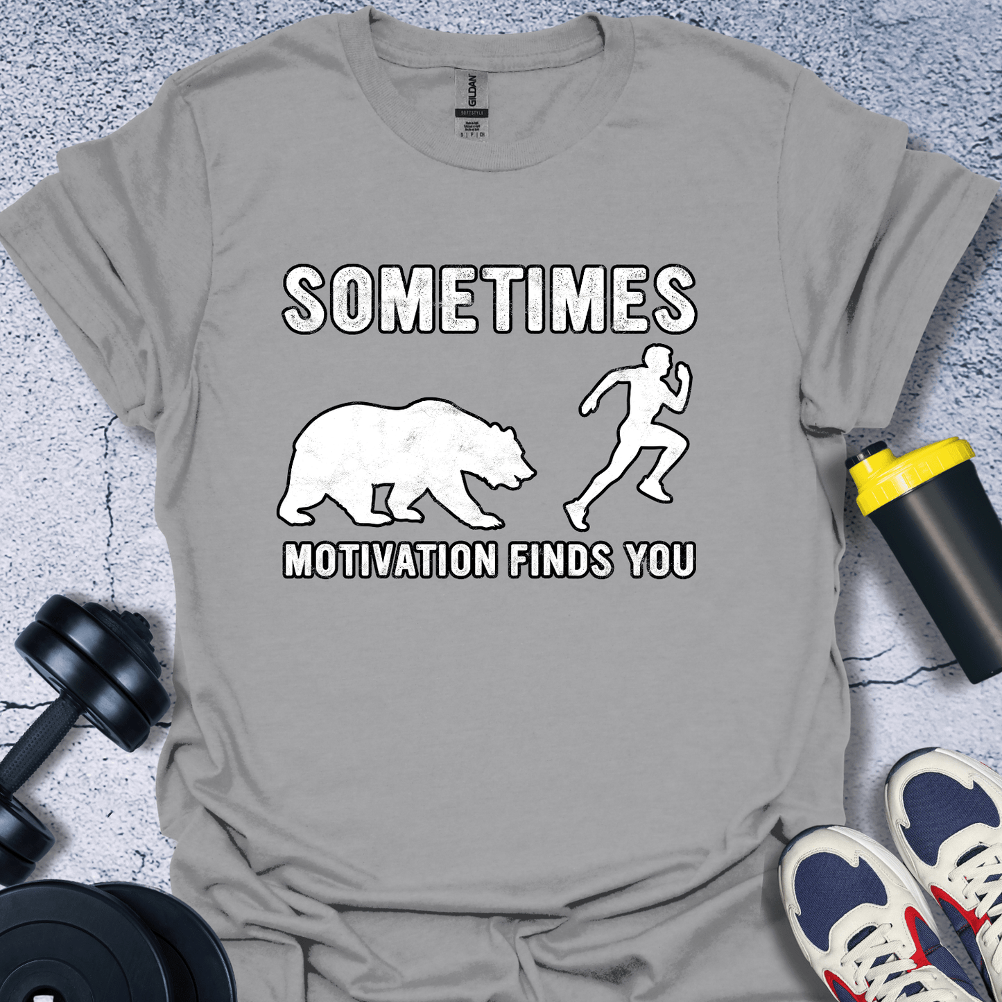 T-Shirt Sport Grey / S Sometimes Motivation Finds You T-Shirt