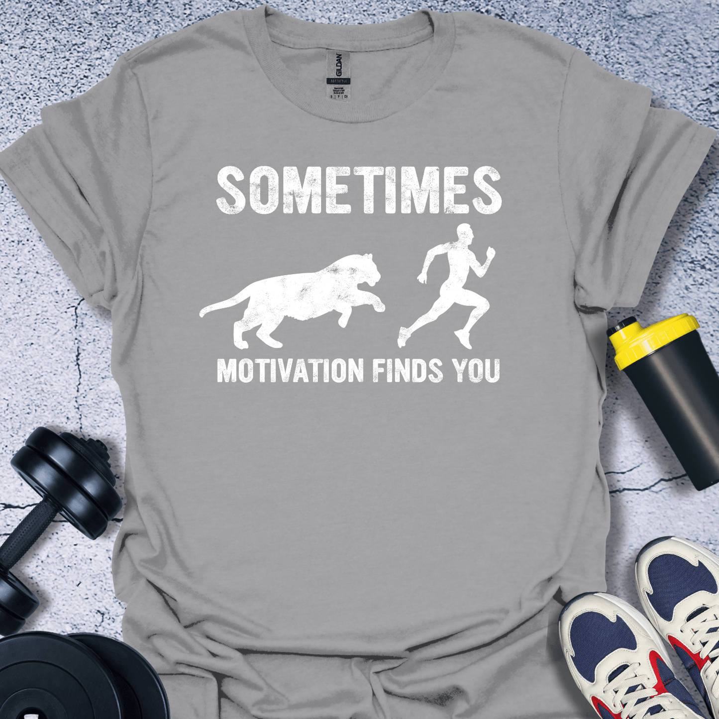 T-Shirt Sport Grey / S Sometimes Motivation Finds You T-Shirt