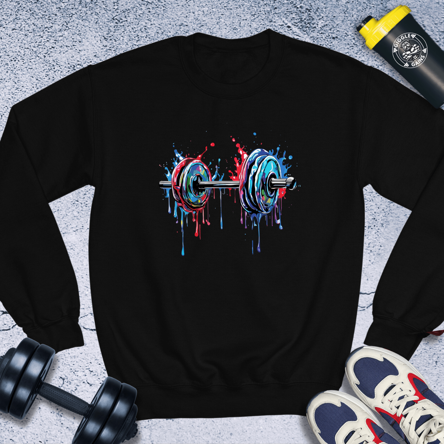 Sweatshirt Black / S Splatter Dumbbell Crewneck