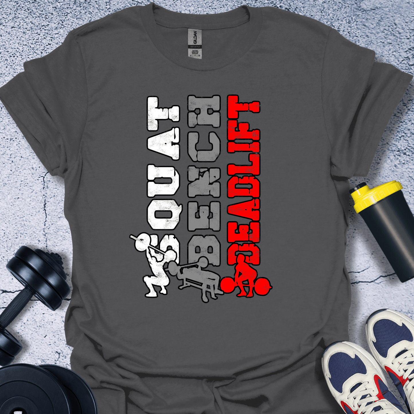 T-Shirt Charcoal / S Squat Bench Deadlift T-Shirt