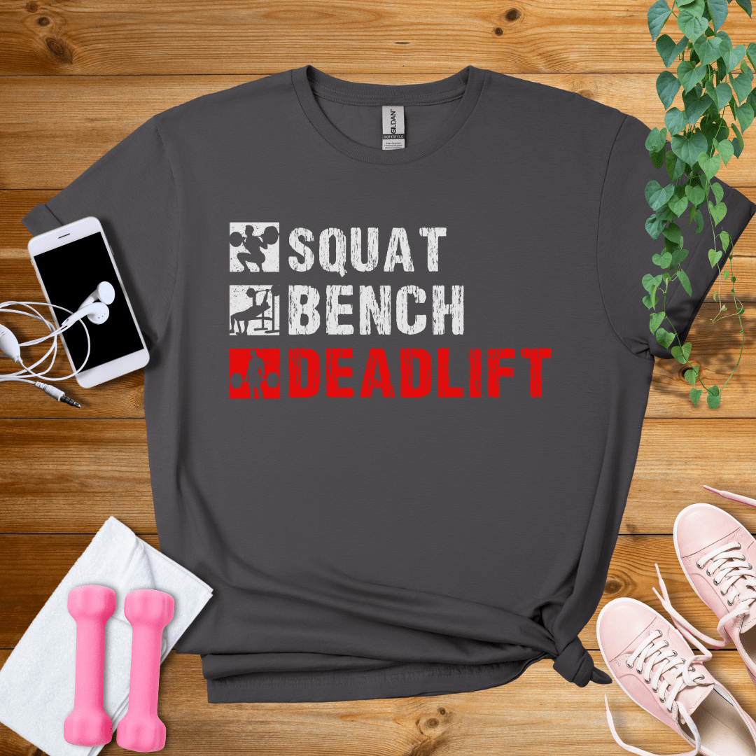 T-Shirt Charcoal / S Squat Bench Deadlift T-Shirt