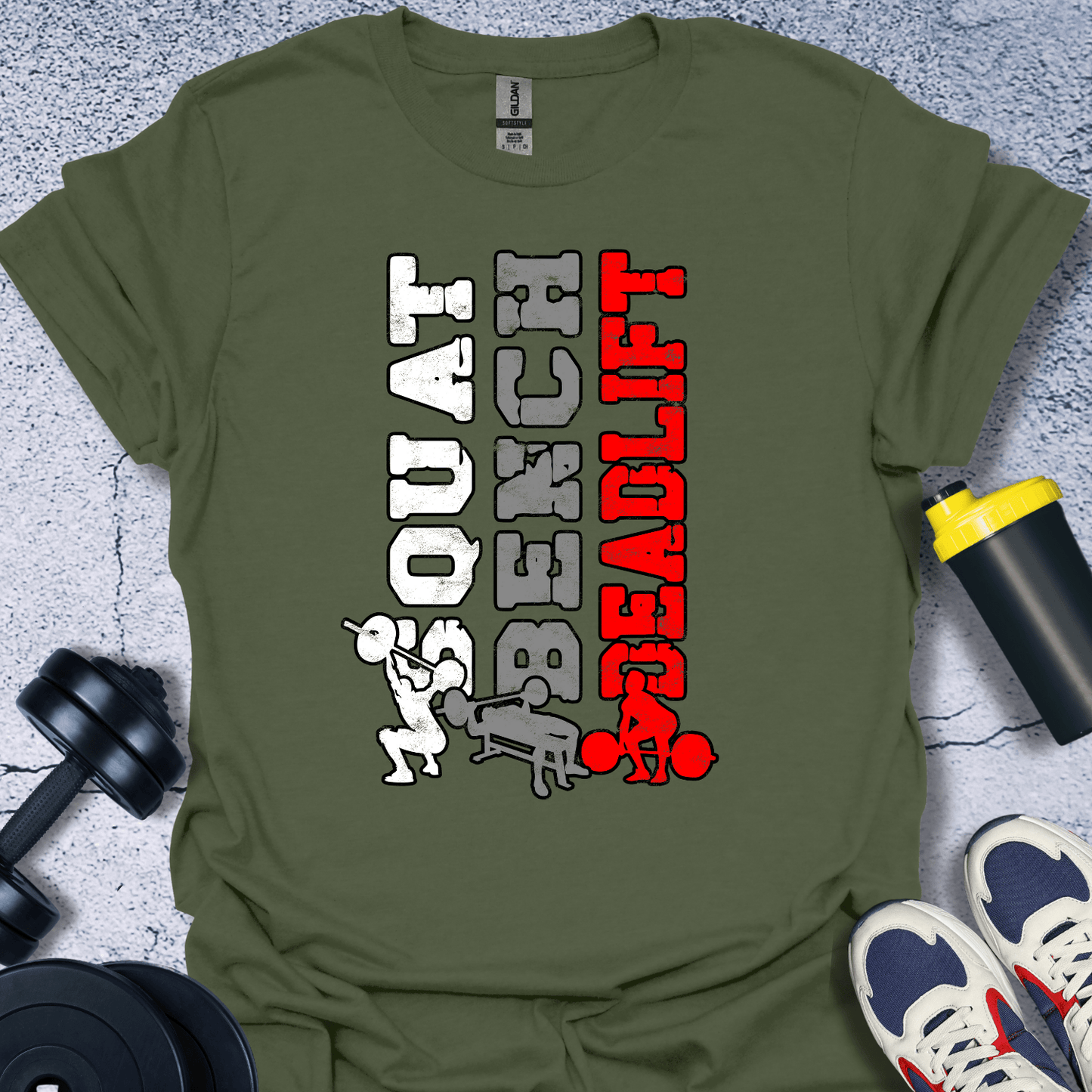 T-Shirt Military Green / S Squat Bench Deadlift T-Shirt