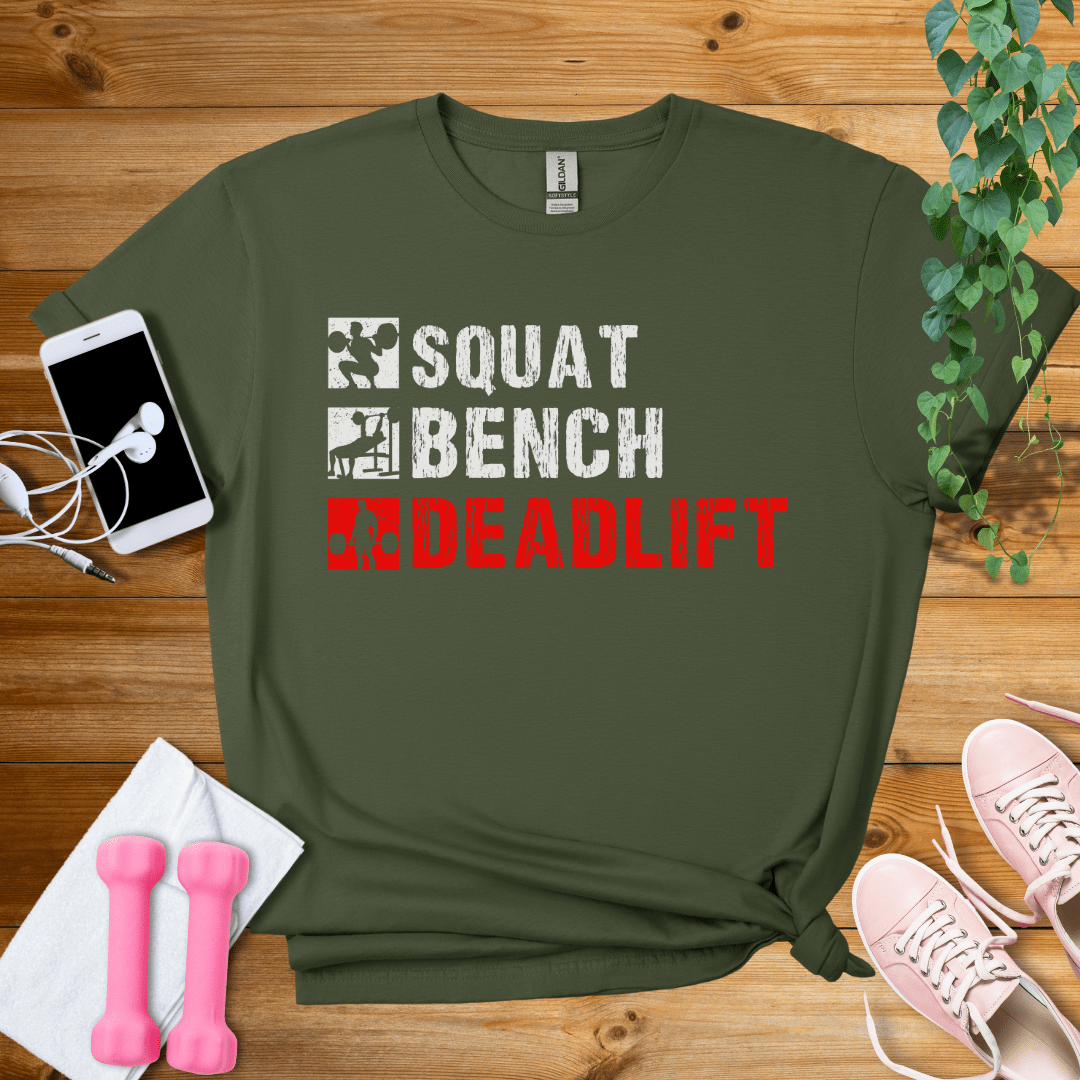 T-Shirt Military Green / S Squat Bench Deadlift T-Shirt