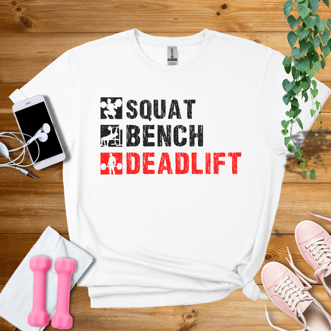 T-Shirt White / S Squat Bench Deadlift T-Shirt