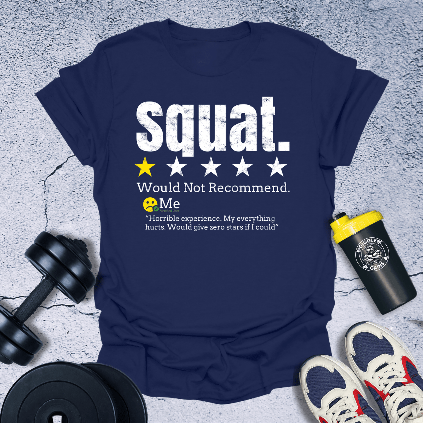 T-Shirt Navy / S Squat Not Recommended T-Shirt