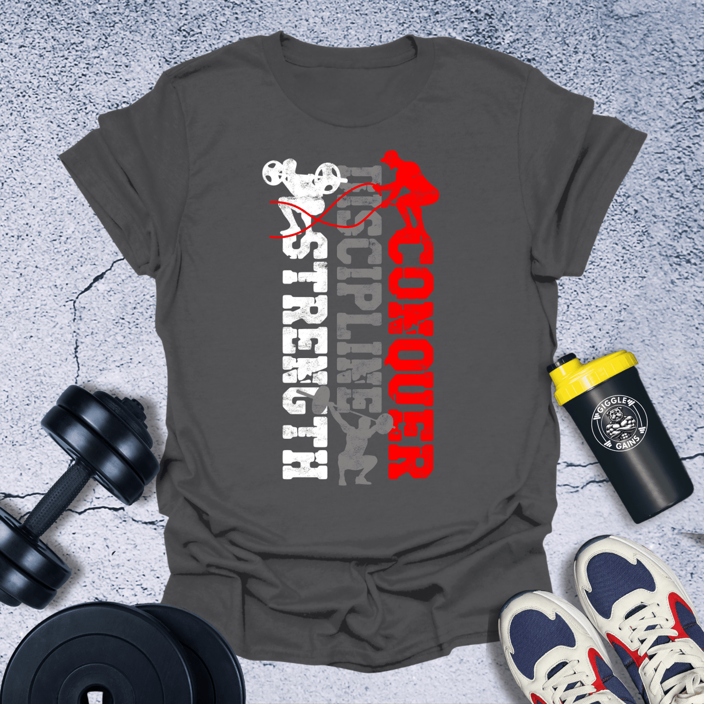 T-Shirt Charcoal / S Strength Discipline Conquer T-Shirt