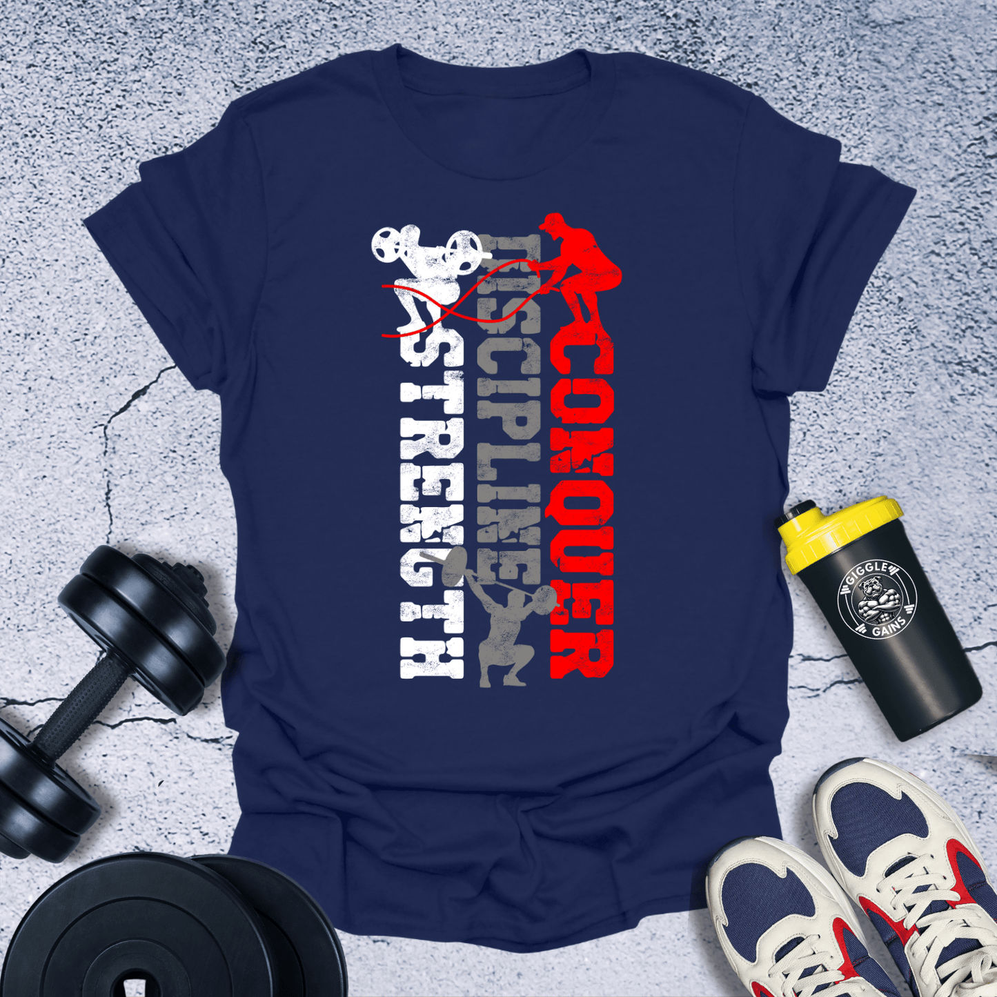 T-Shirt Navy / S Strength Discipline Conquer T-Shirt