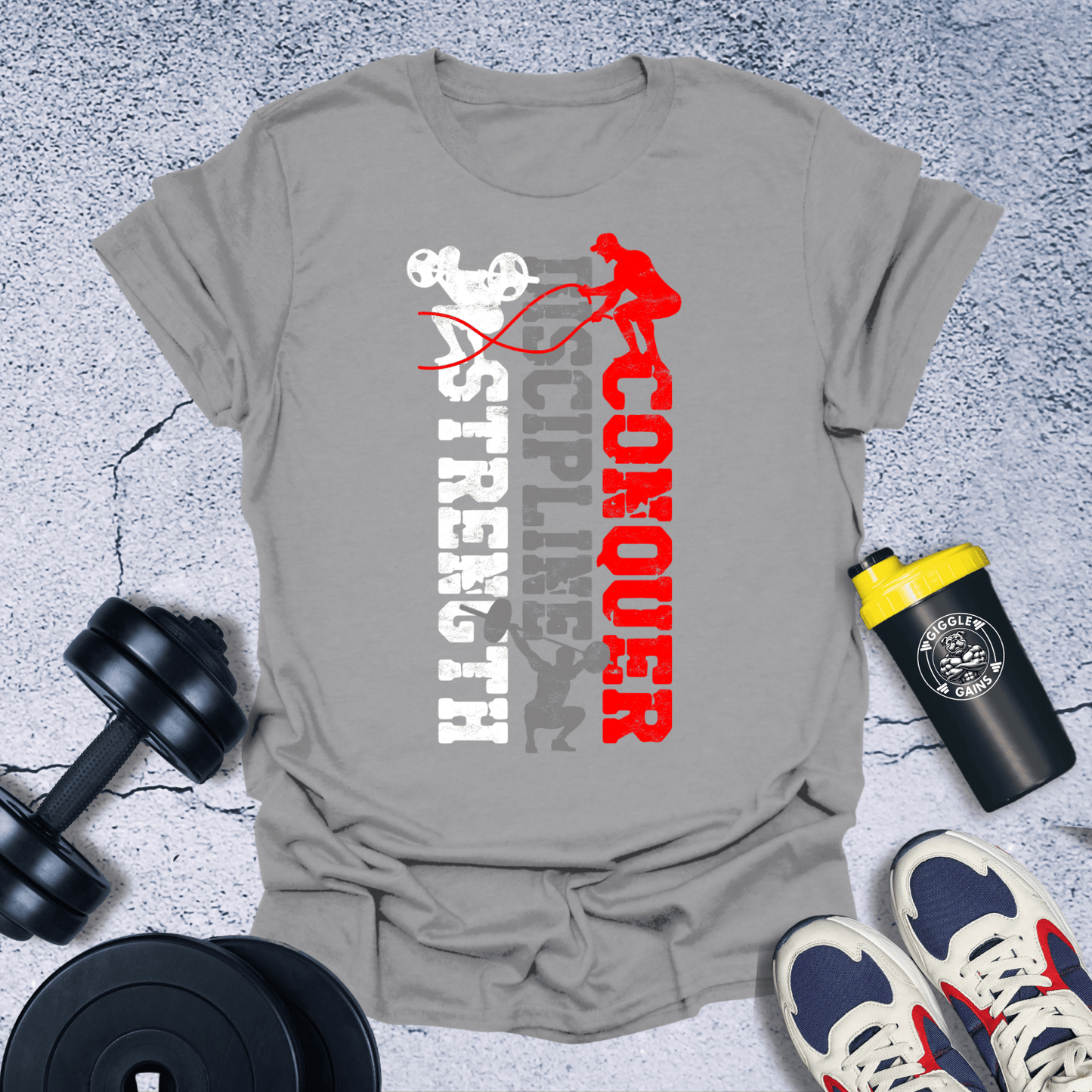 T-Shirt Sport Grey / S Strength Discipline Conquer T-Shirt