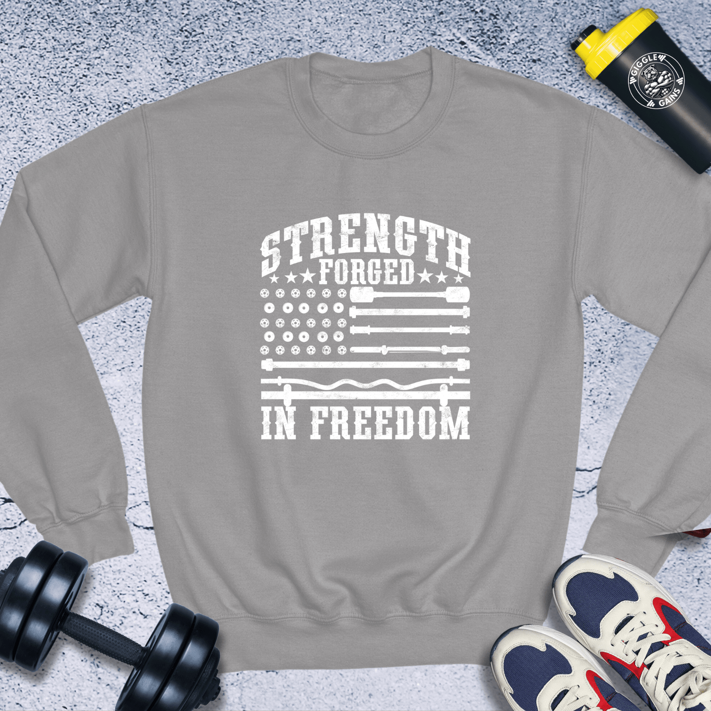 Sweatshirt Sport Grey / S Strength Forged In Freedom Crewneck