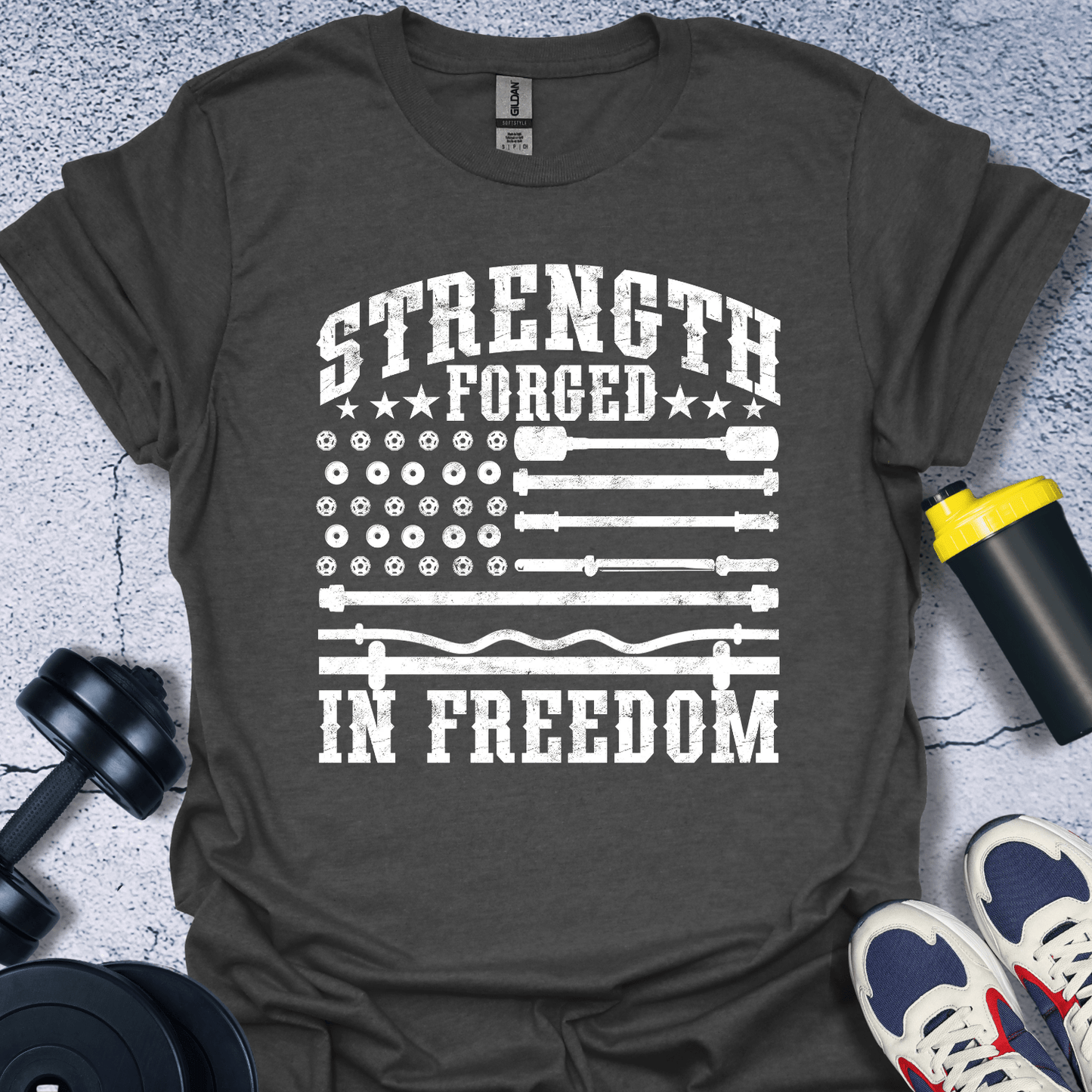 T-Shirt Dark Heather / S Strength Forged In Freedom T-Shirt