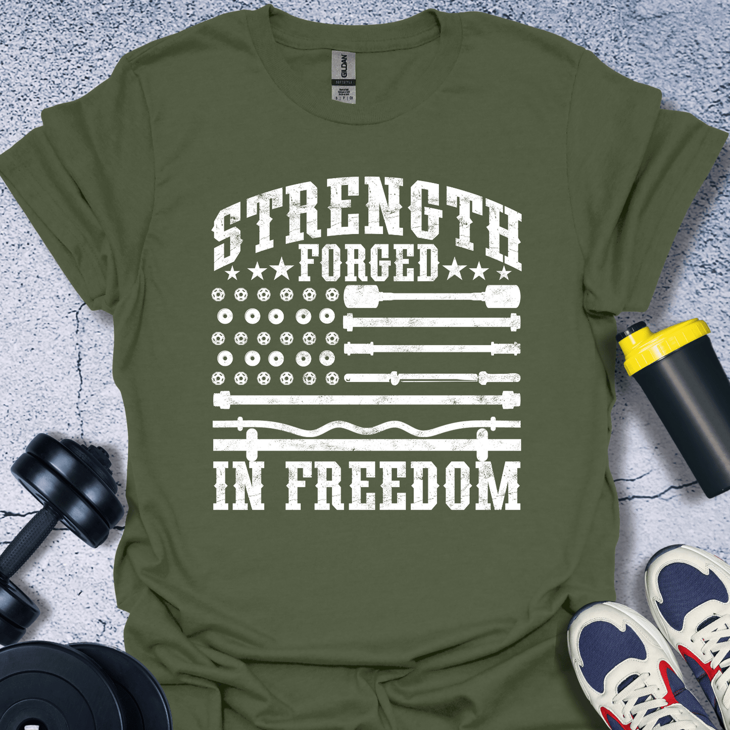 T-Shirt Military Green / S Strength Forged In Freedom T-Shirt