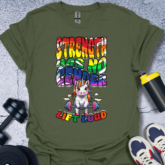 T-Shirt Military Green / S Strength Has No Gender T-Shirt