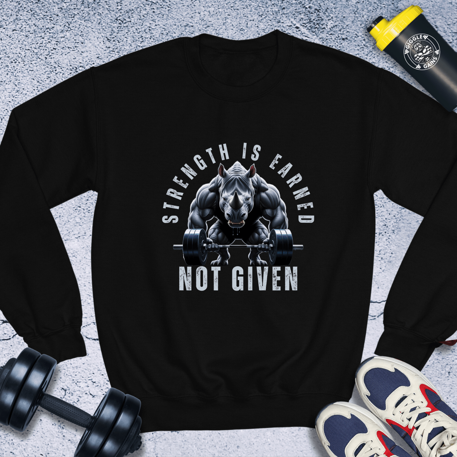 Sweatshirt Black / S Strength Is Earned Not Given Crewneck