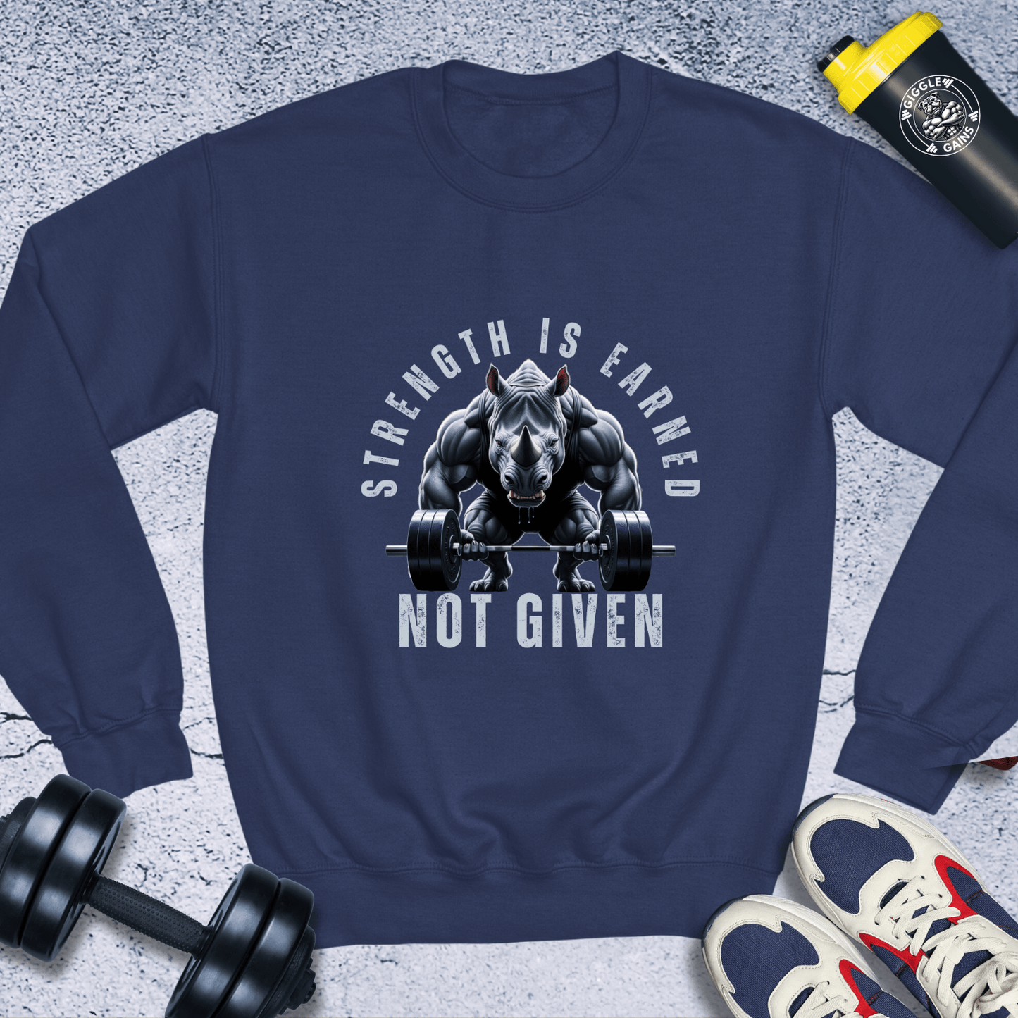 Sweatshirt Navy / S Strength Is Earned Not Given Crewneck