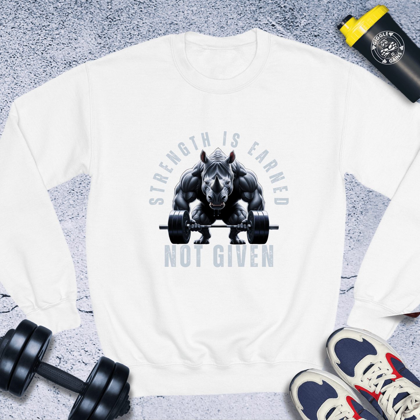 Sweatshirt White / S Strength Is Earned Not Given Crewneck