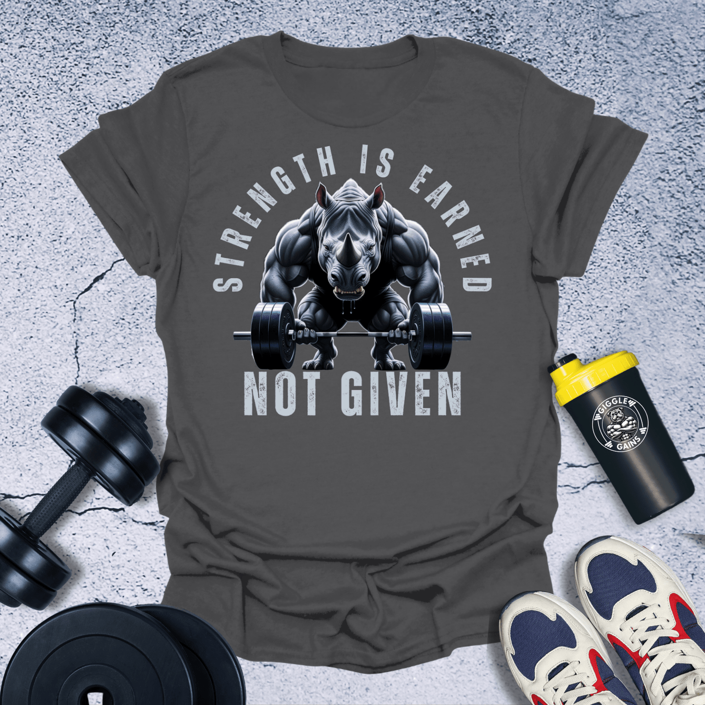 T-Shirt Dark Heather / S Strength Is Earned Not Given T-Shirt