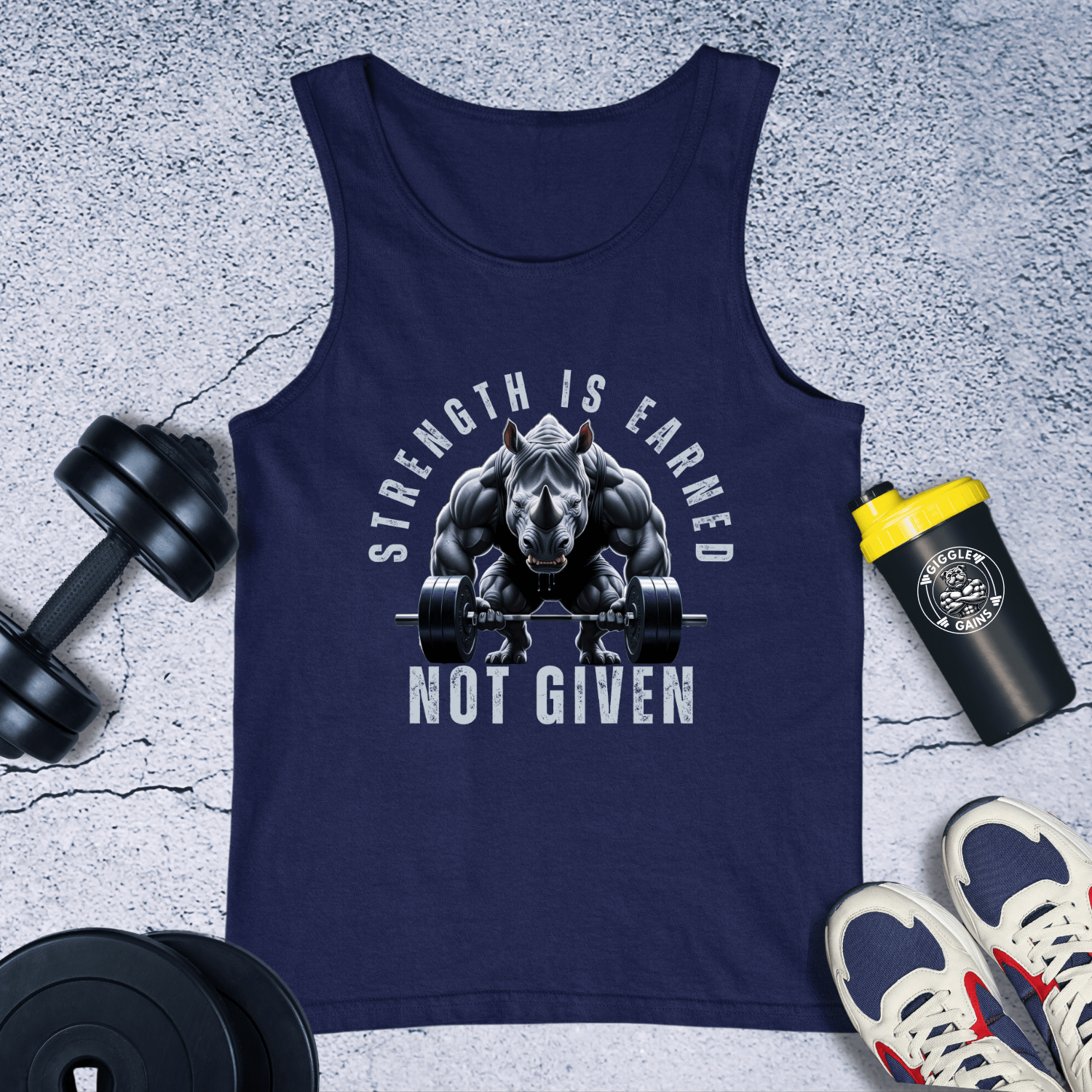 Tank Top Navy / XS Strength Is Earned Not Given Tank Top