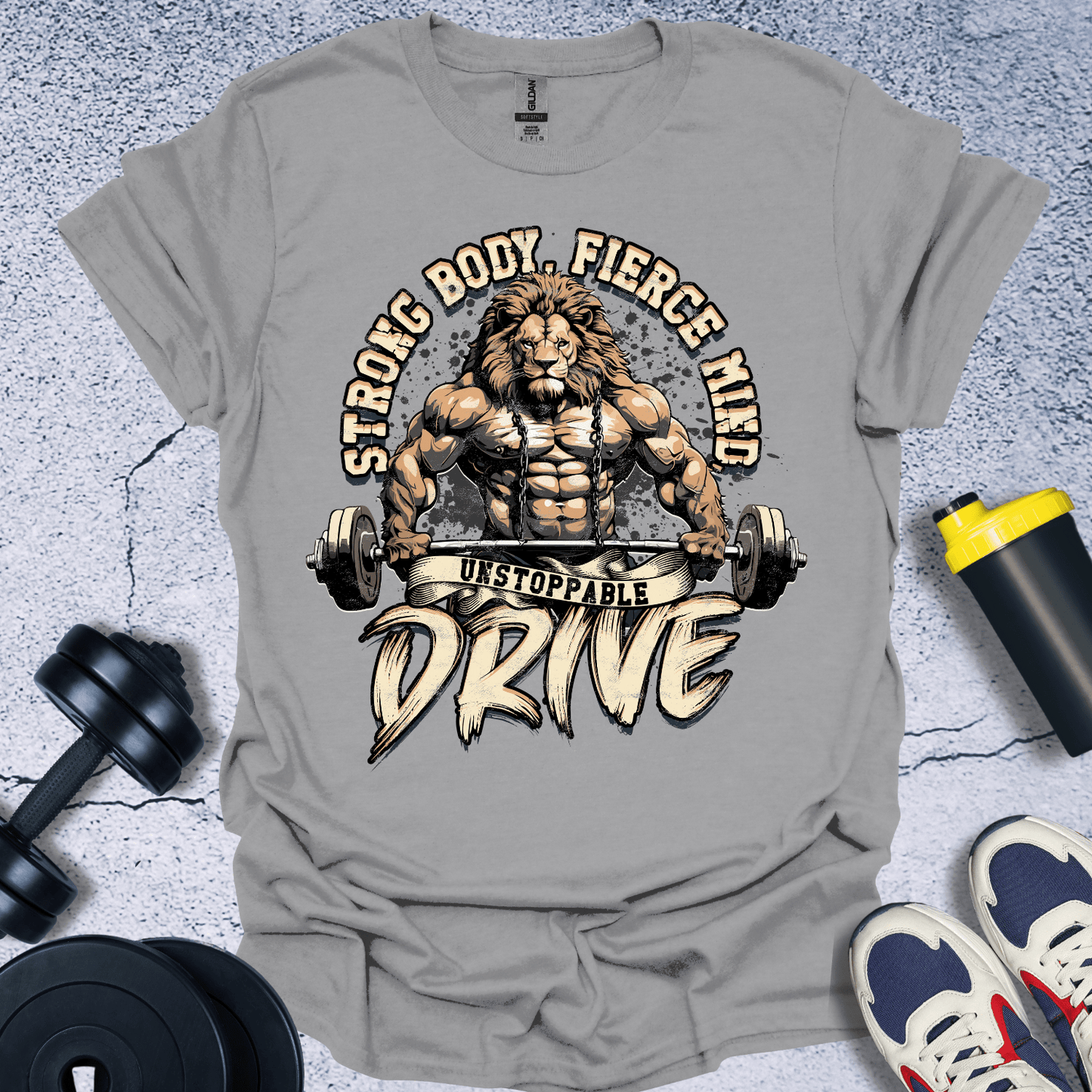 T-Shirt Sport Grey / S Strong Body Fierce Mind T-Shirt