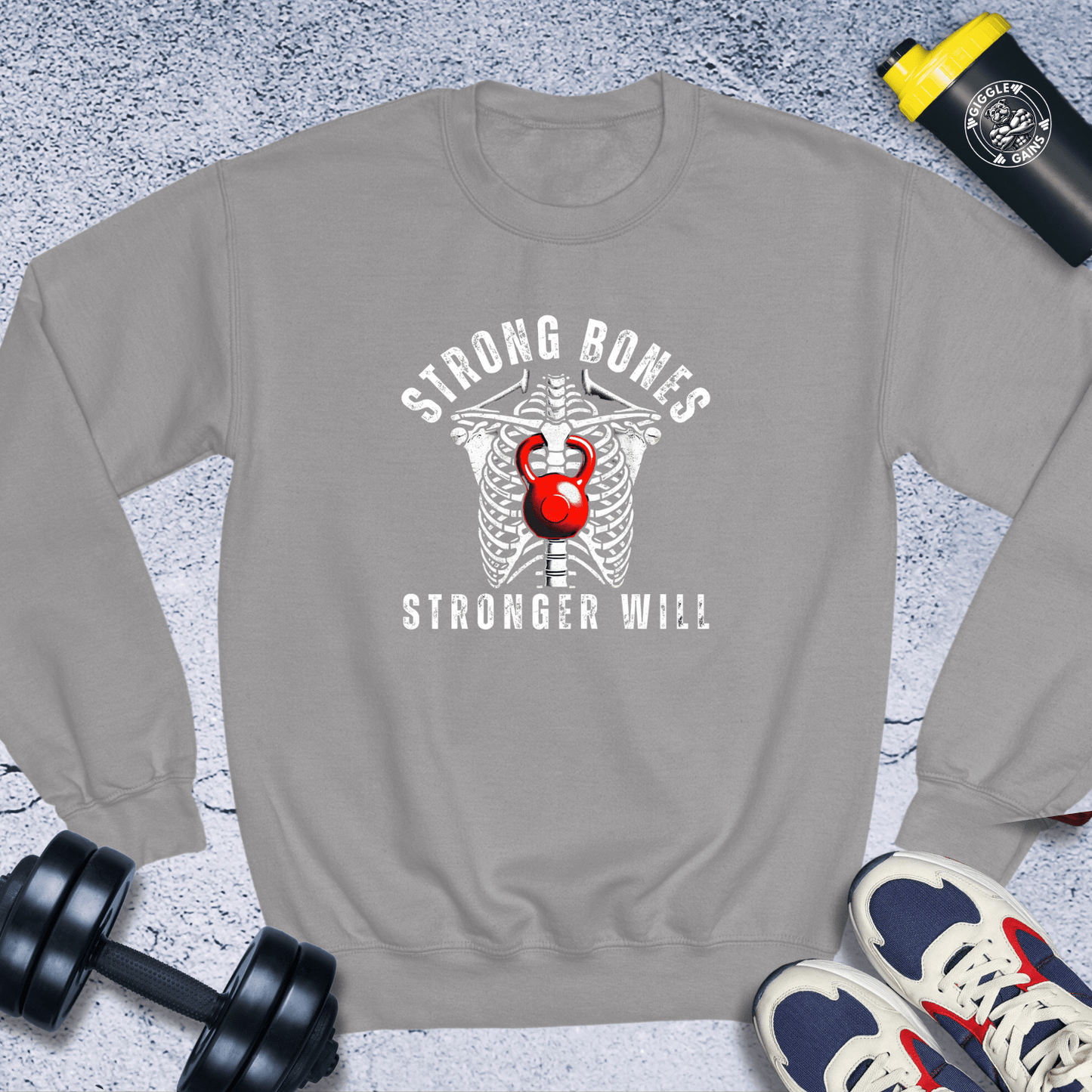 Sweatshirt Sport Grey / S Strong Bones Stronger Will Crewneck