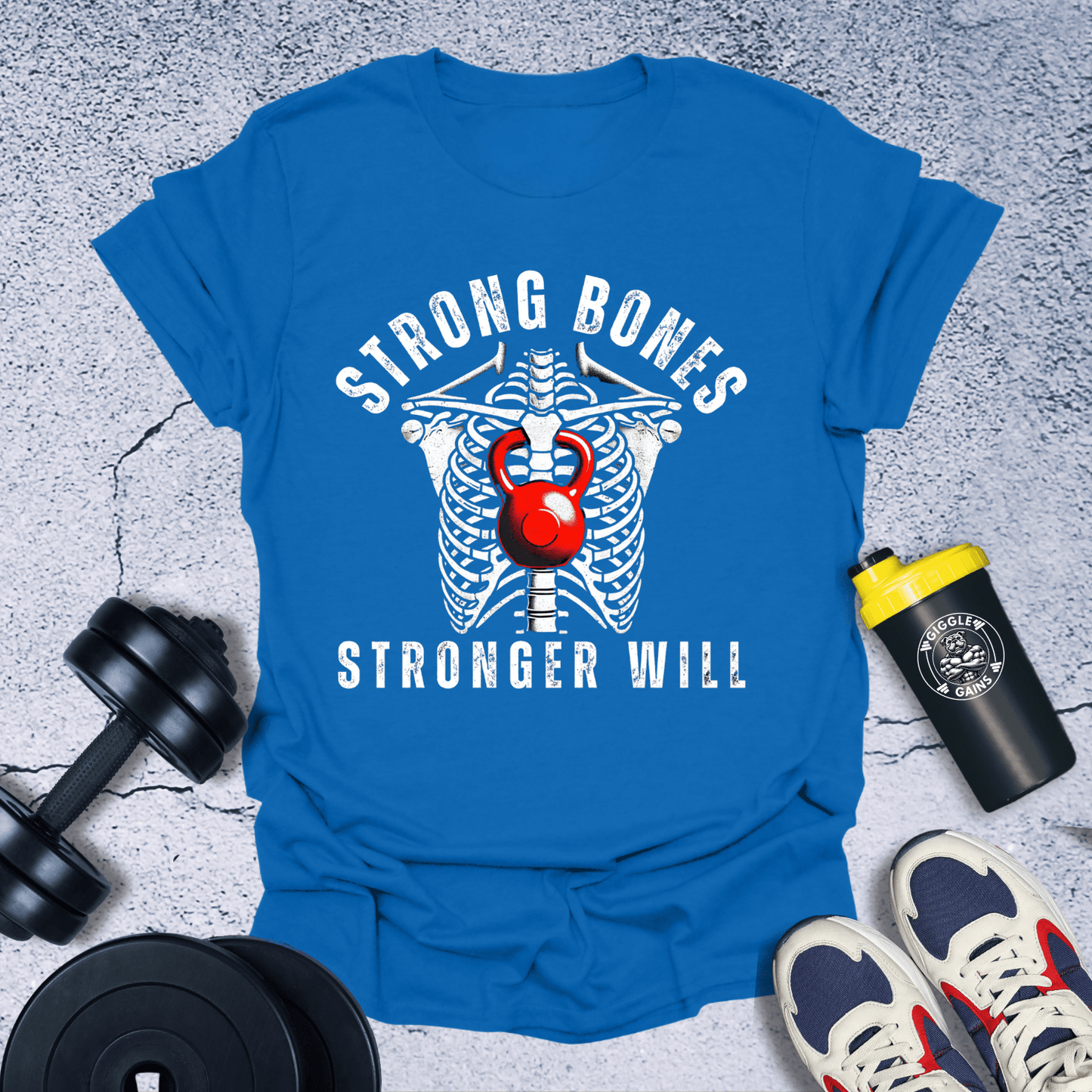 T-Shirt Heather Royal / S Strong Bones Stronger Will T-Shirt