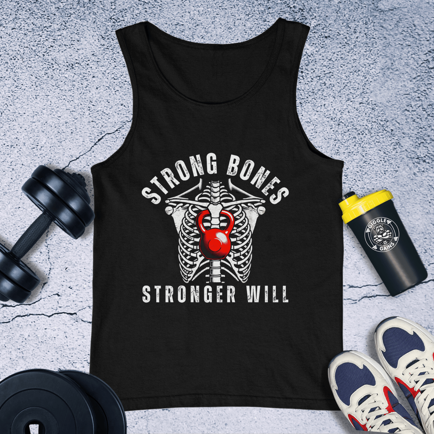 Tank Top Black / XS Strong Bones Stronger Will Tank Top