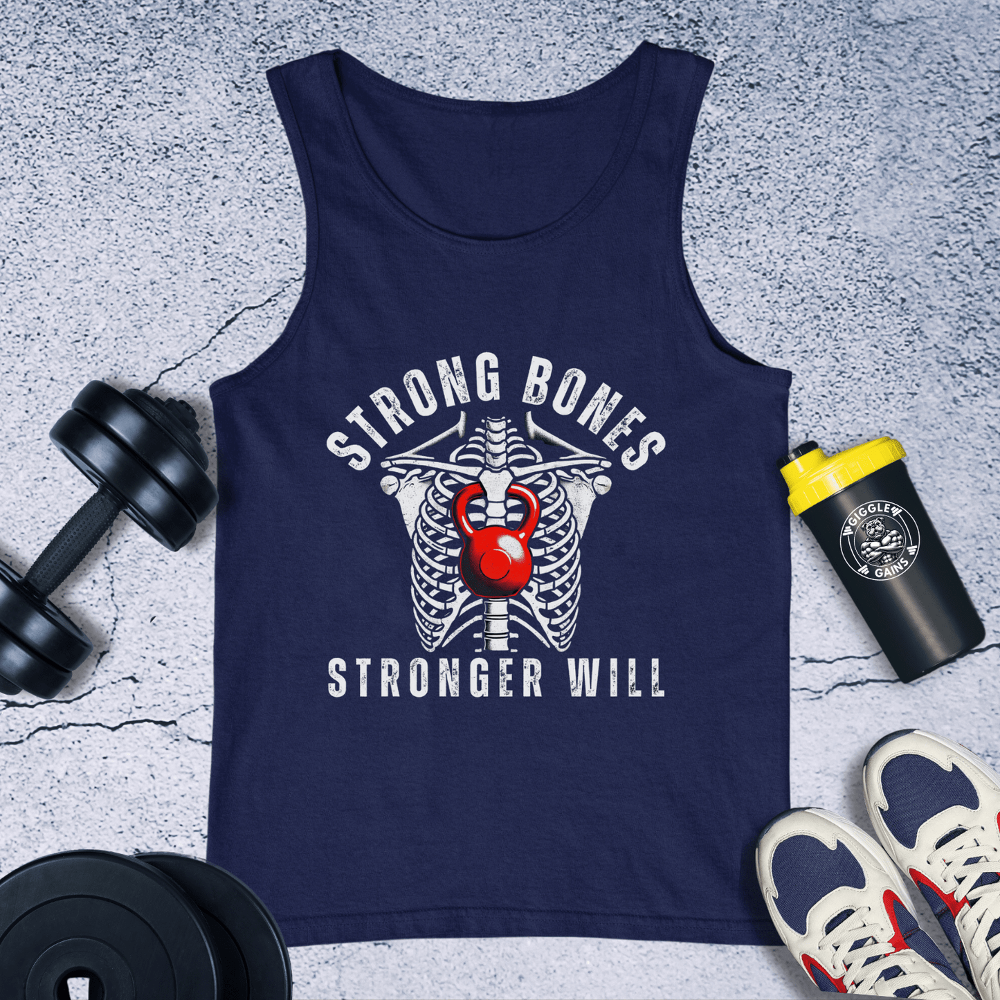 Tank Top Navy / XS Strong Bones Stronger Will Tank Top