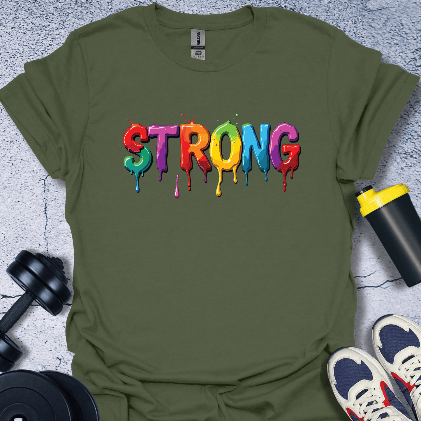 T-Shirt Military Green / S Strong Colorful T-Shirt