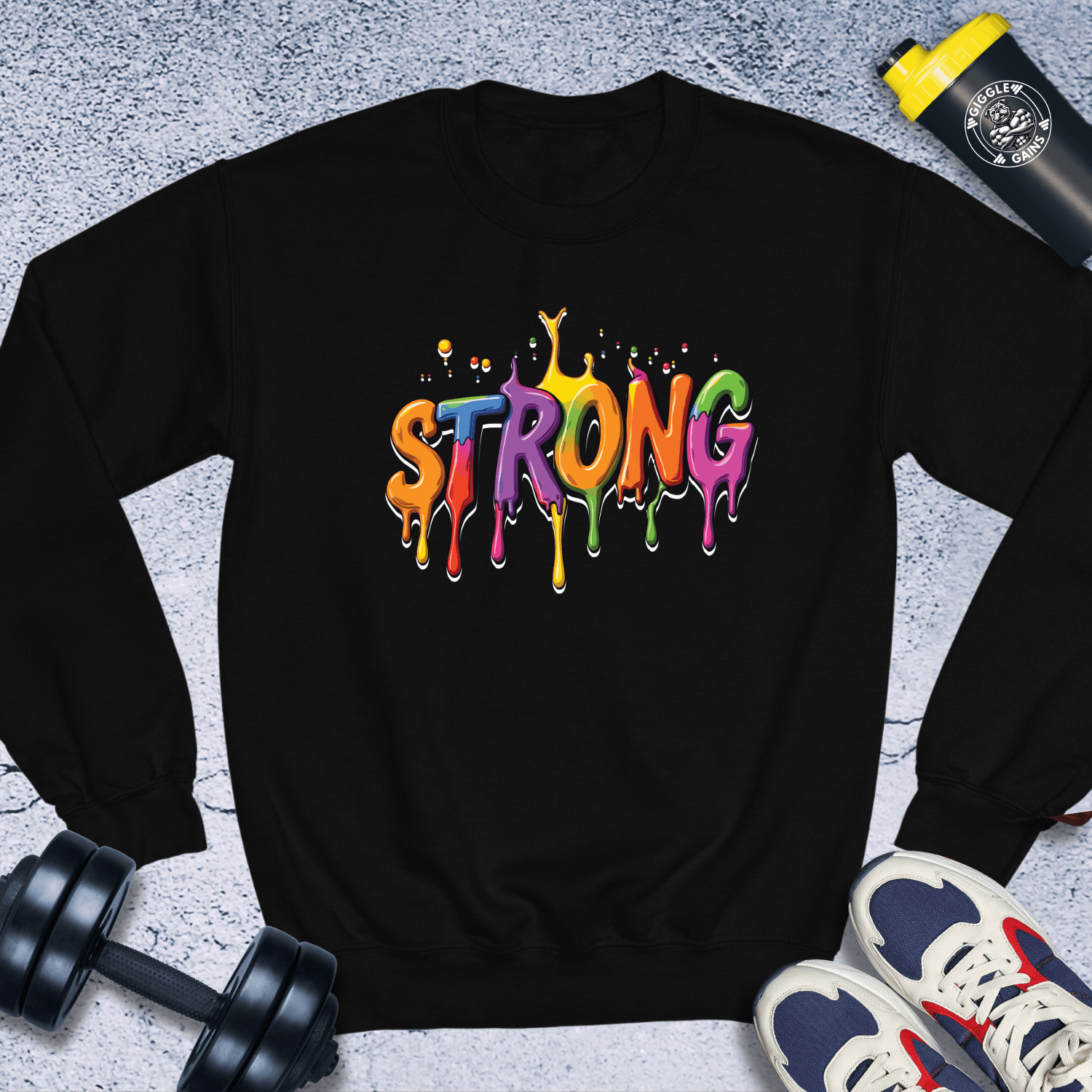 Sweatshirt Black / S Strong Painting Crewneck