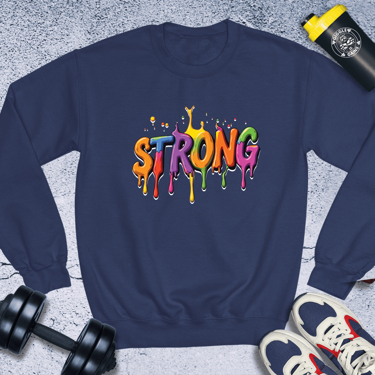 Sweatshirt Navy / S Strong Painting Crewneck