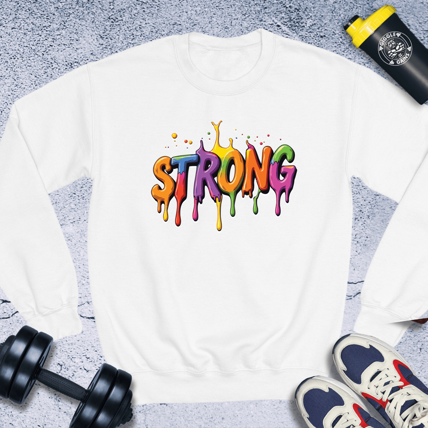 Sweatshirt White / S Strong Painting Crewneck