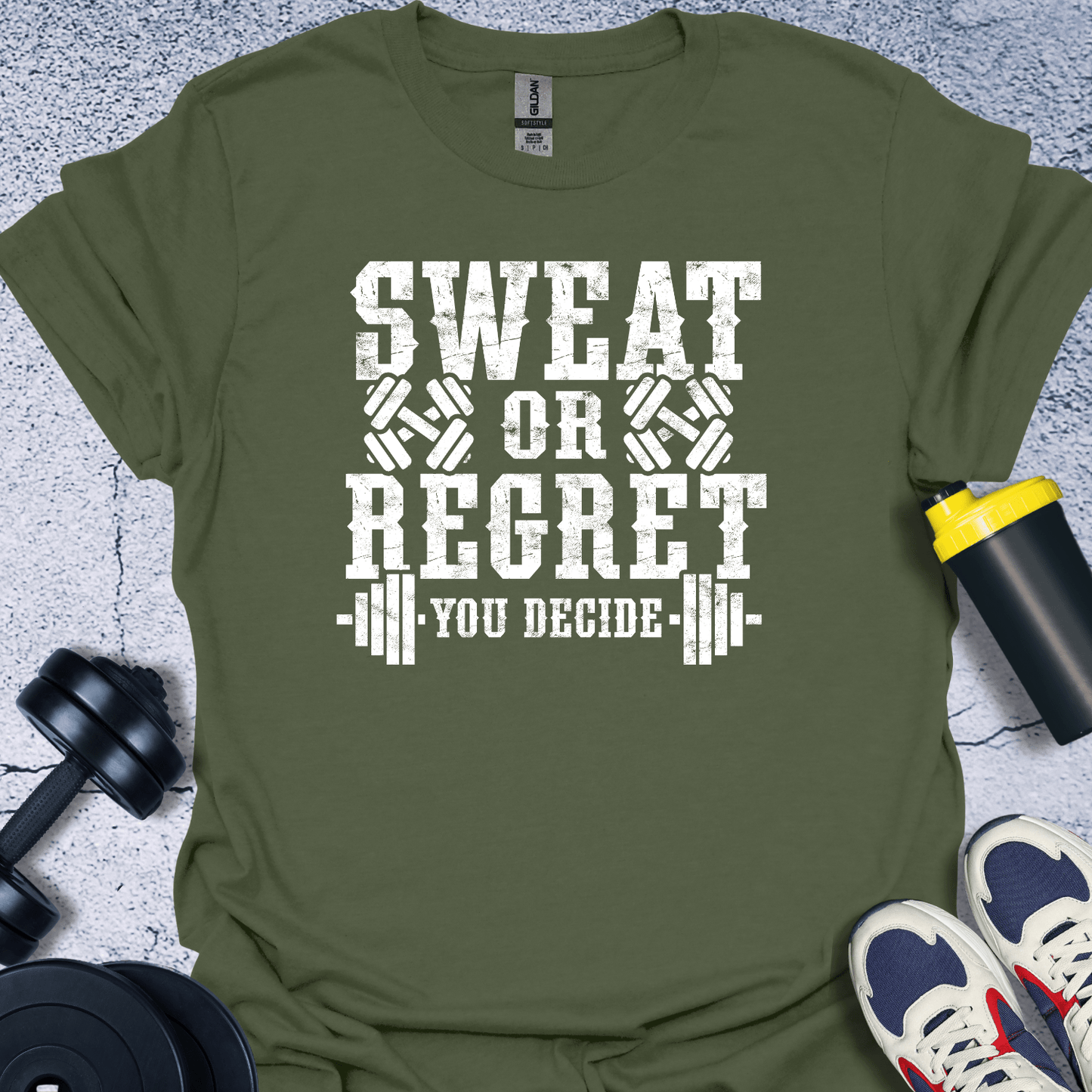 T-Shirt Military Green / S Sweat Or Regret T-Shirt