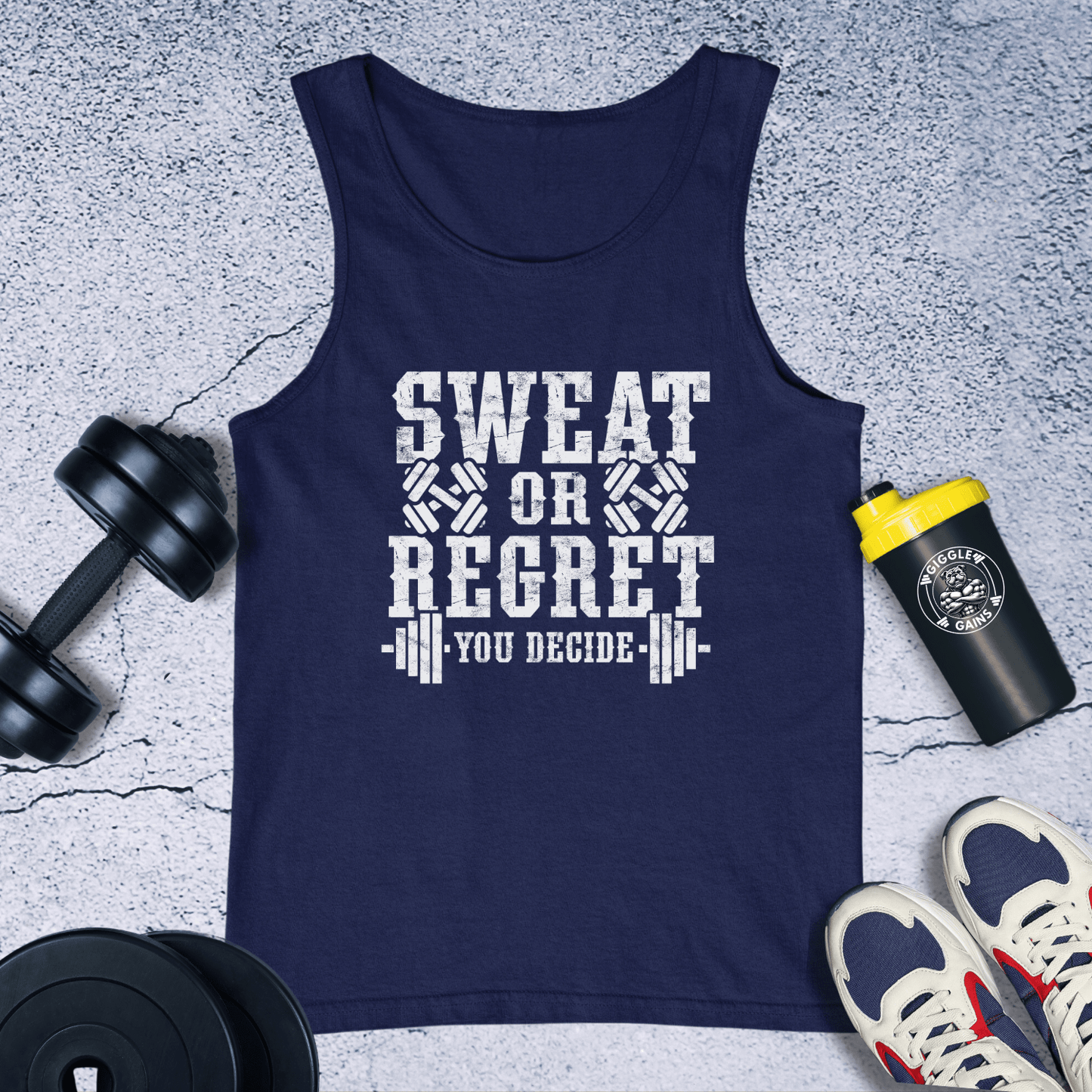 Tank Top Navy / XS Sweat Or Regret Tank Top