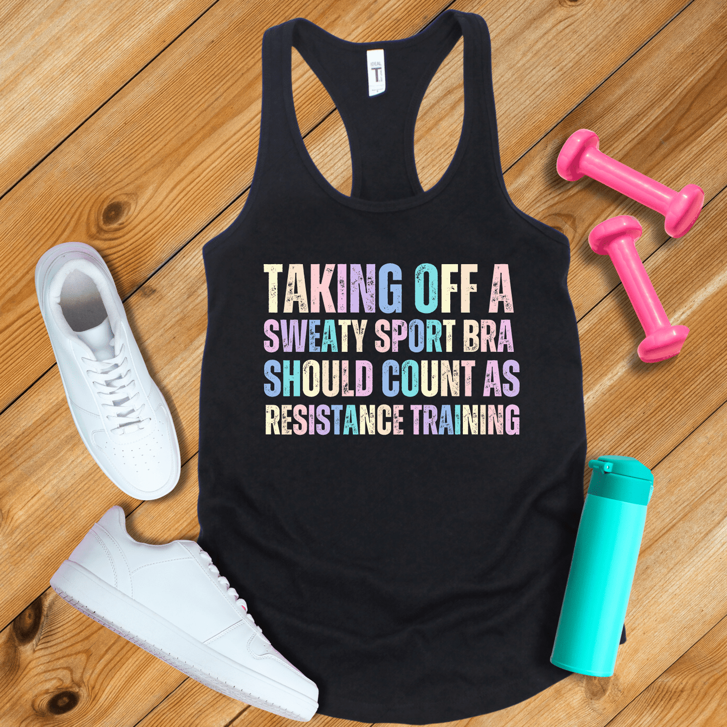 Tank Top Solid Black / XS Taking Off A Sweaty Sport Bra Tank Top