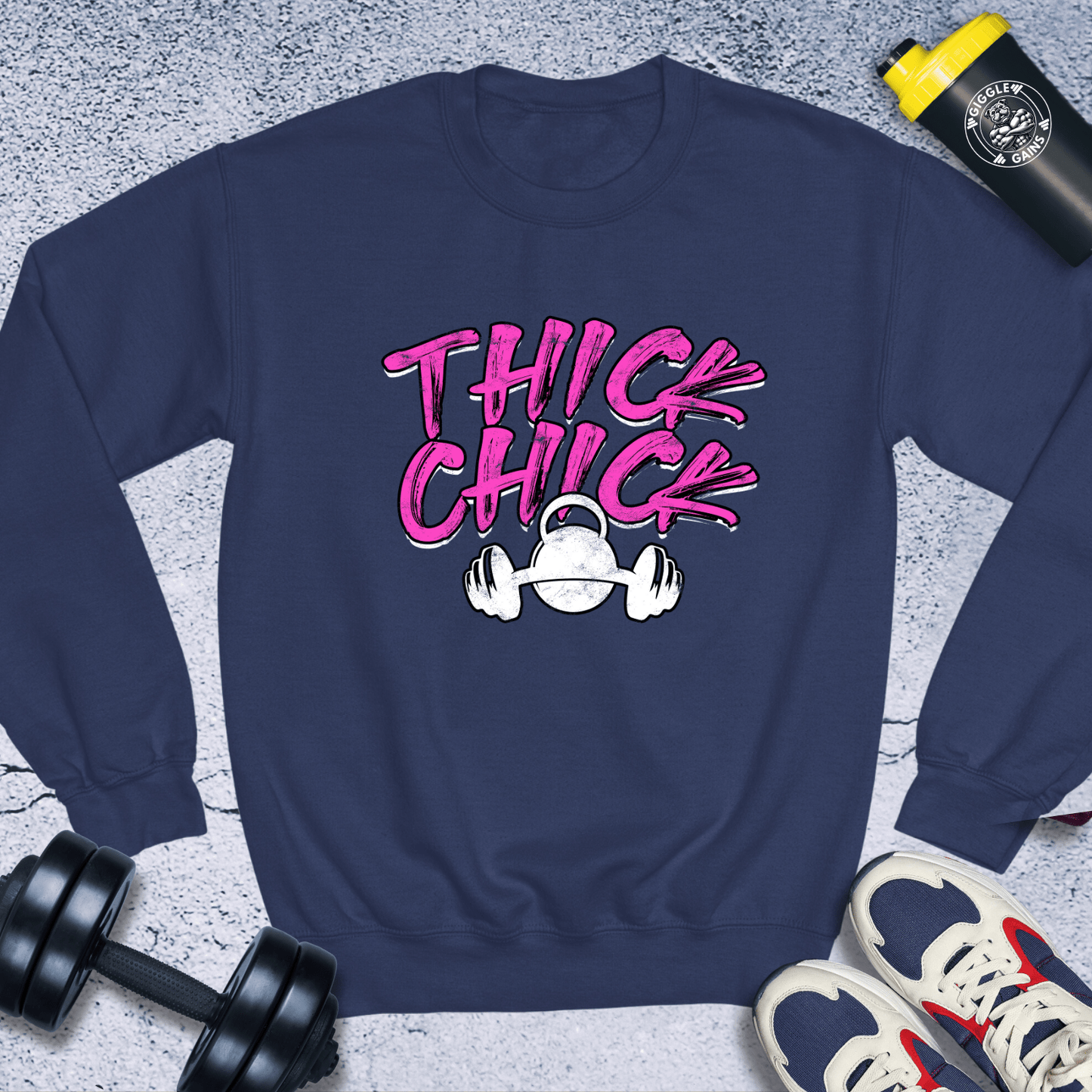 Sweatshirt Navy / S Thick Chick Crewneck