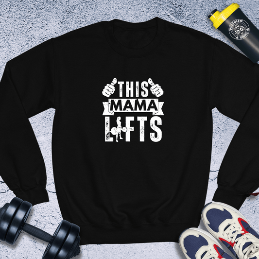 Sweatshirt Black / S This Mama Lifts Crewneck