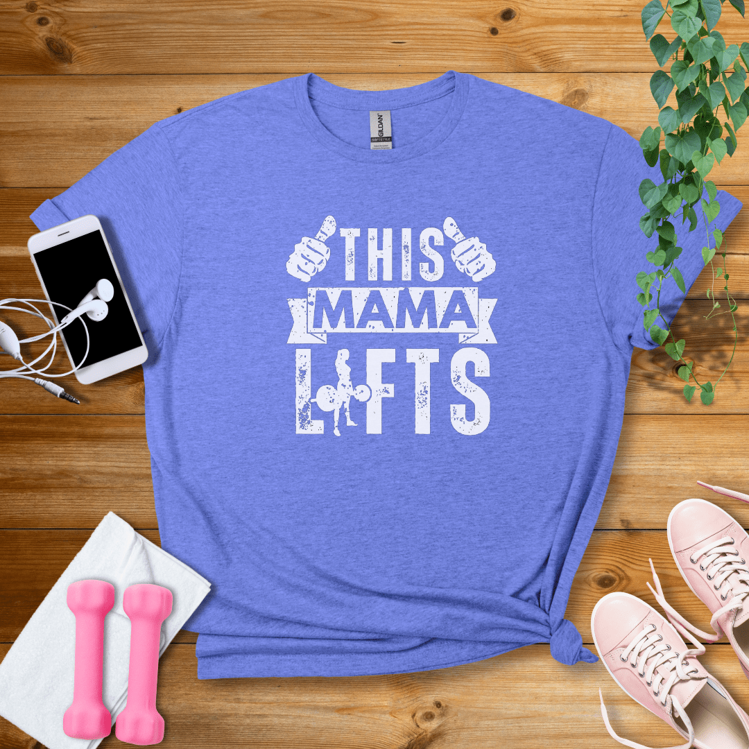 T-Shirt Heather Royal / S This Mama Lifts T-Shirt