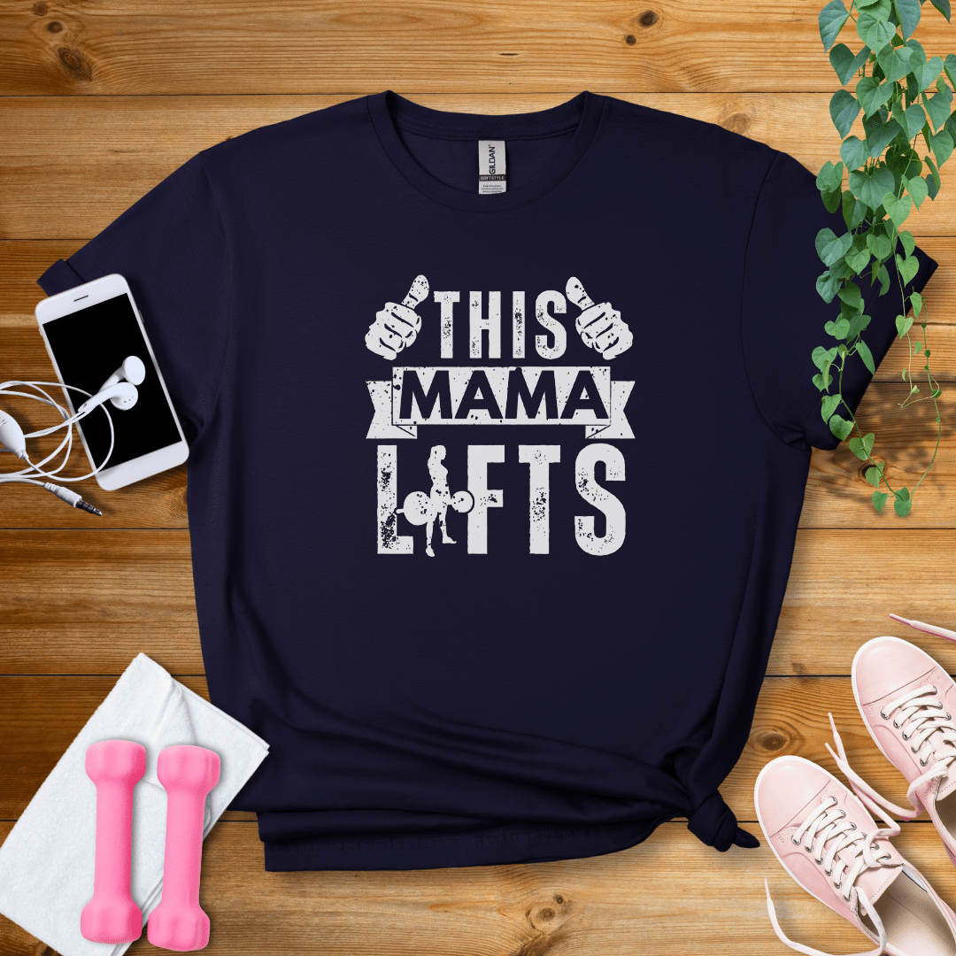 T-Shirt Navy / S This Mama Lifts T-Shirt