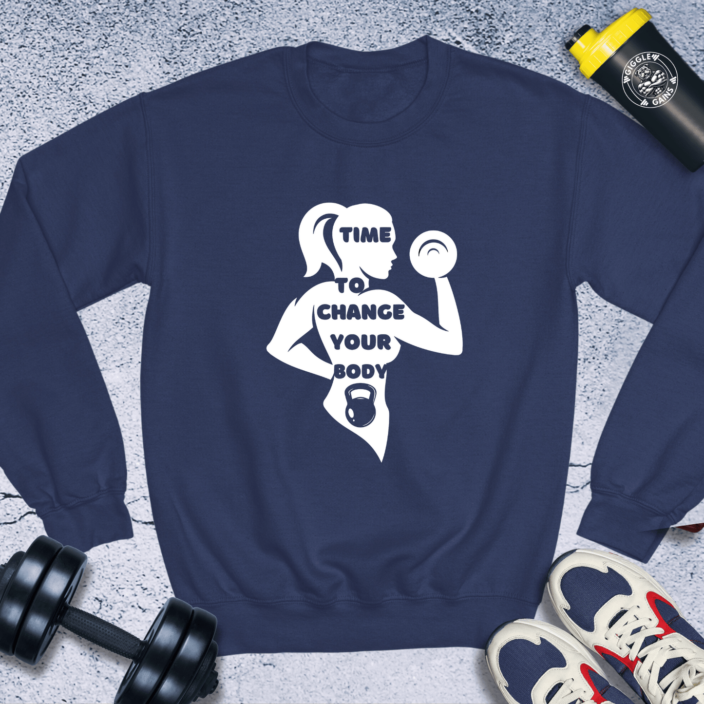 Sweatshirt Navy / S Time To Change Your Body Crewneck