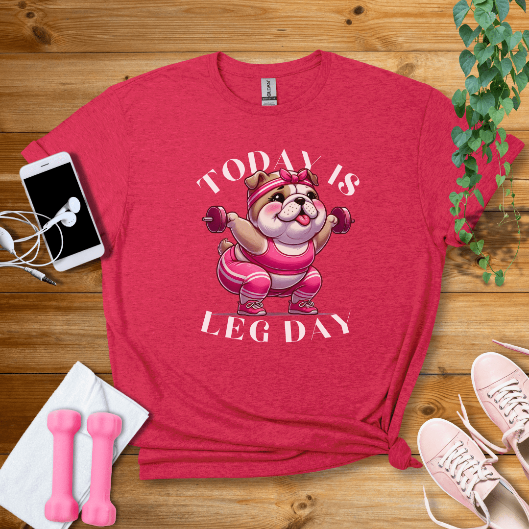 T-Shirt Heather Red / S Today Is My Leg Day T-Shirt