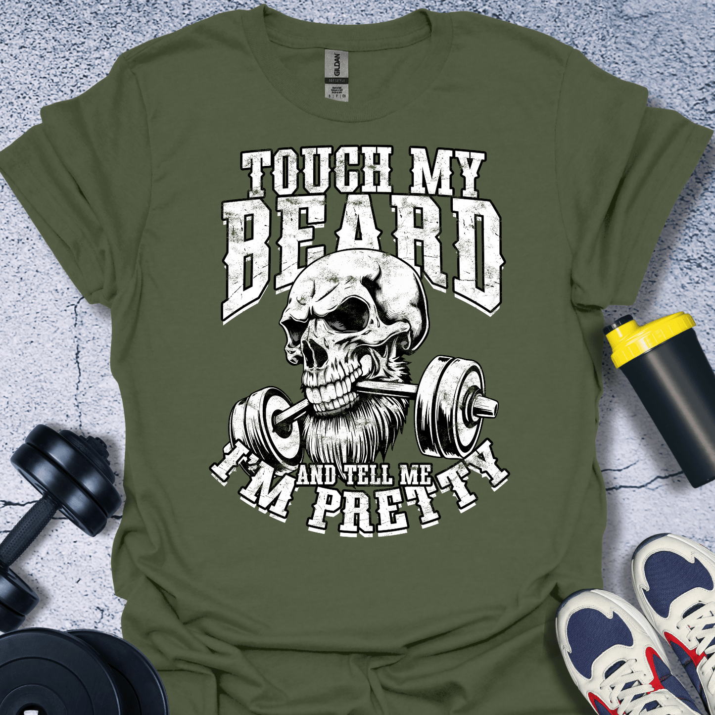 T-Shirt Military Green / S Touch My Beard T-Shirt