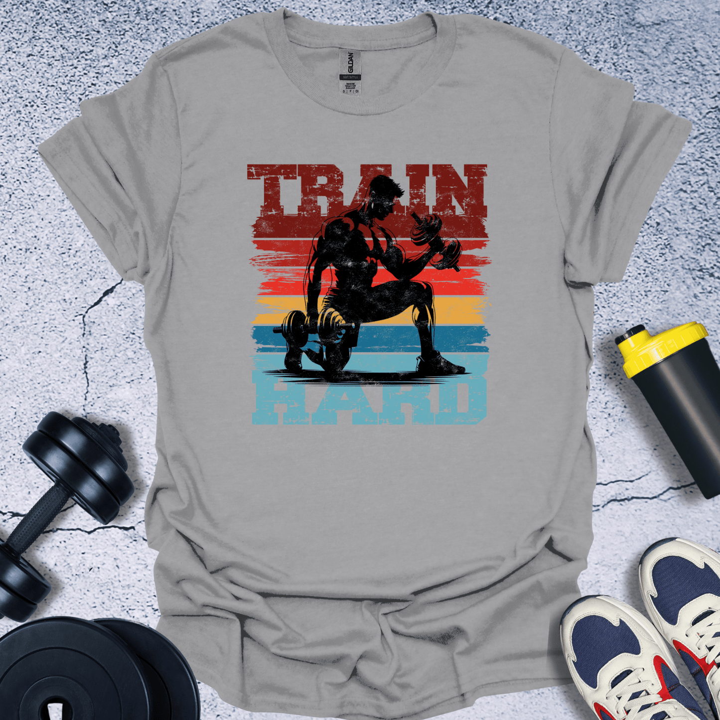 T-Shirt Sport Grey / S Train Hard T-Shirt