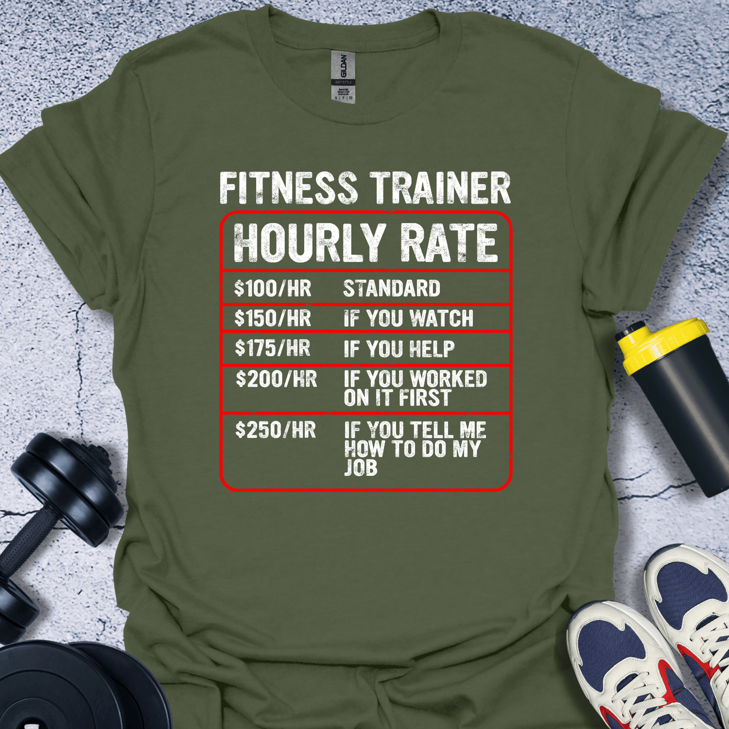 T-Shirt Military Green / S Trainer Hourly Rate T-Shirt