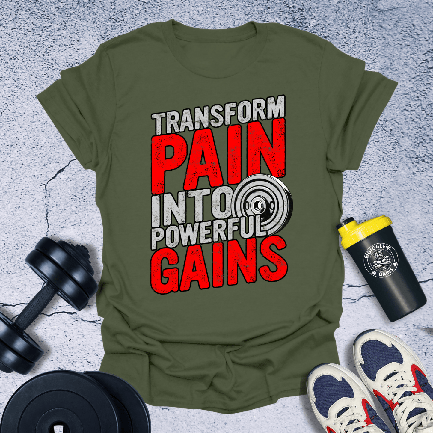 T-Shirt Military Green / S Transform Pain Given T-Shirt