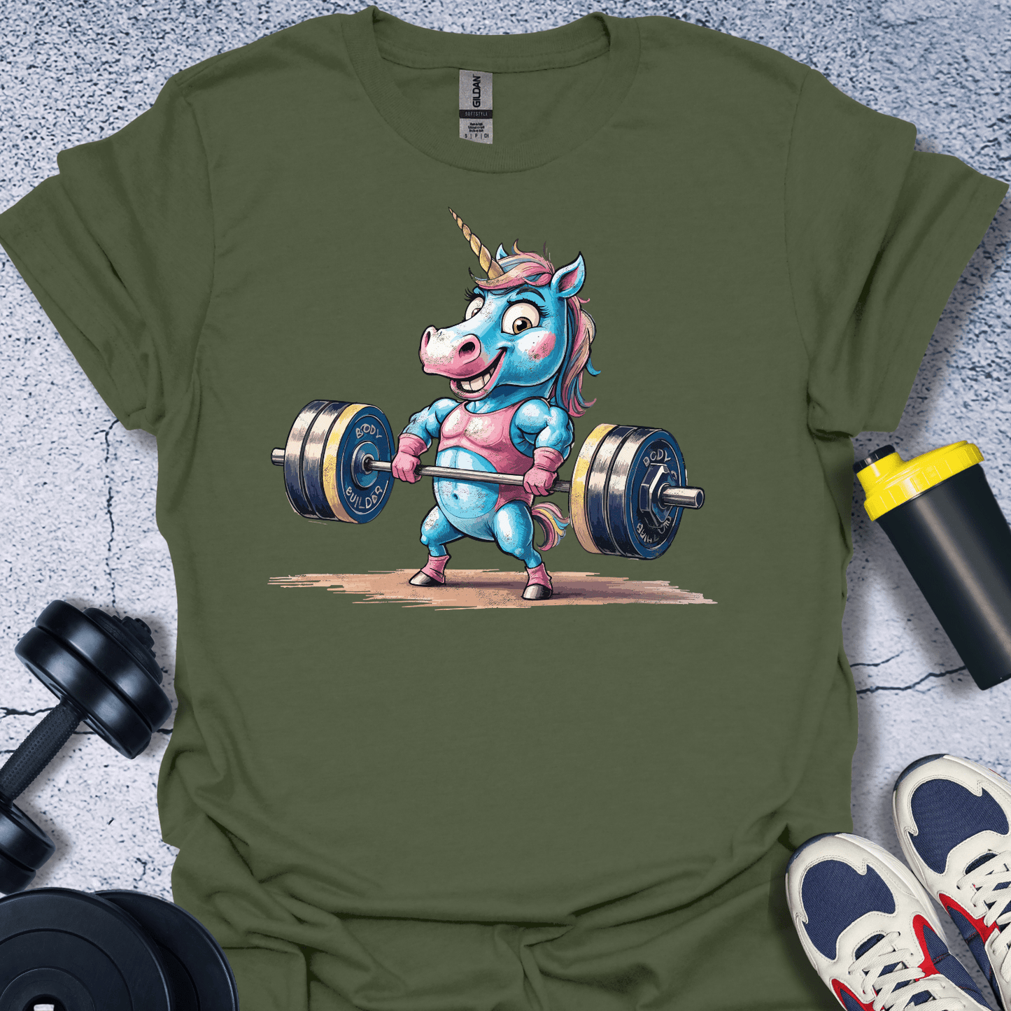 T-Shirt Military Green / S Unicorn Weightifting T-Shirt