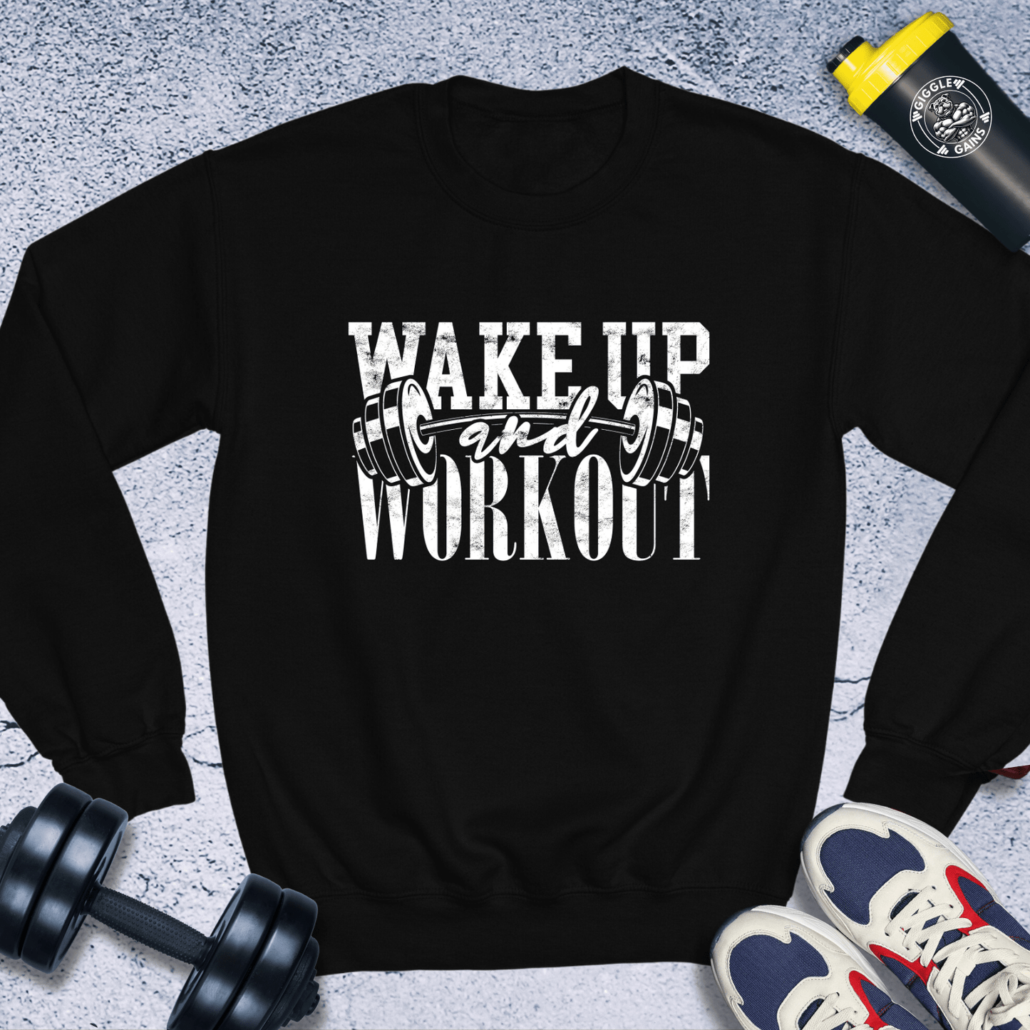 Sweatshirt Black / S Wake Up and Workout Crewneck